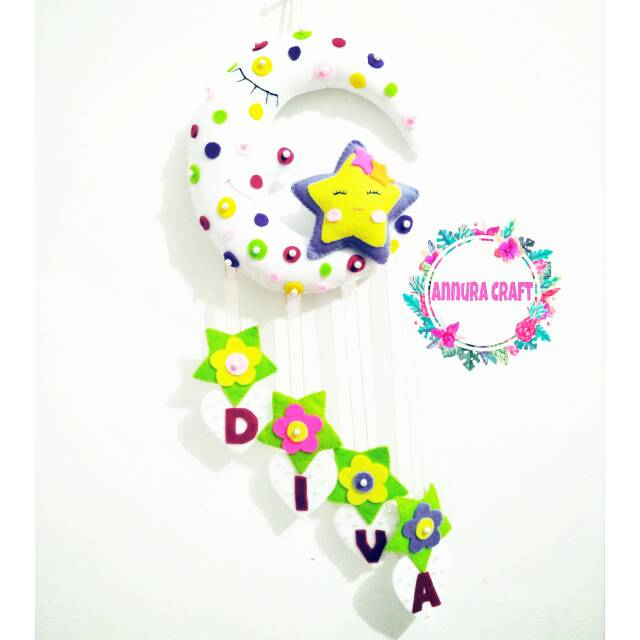 Hanging door tema bulan bintang/pajangan/hiasan dinding