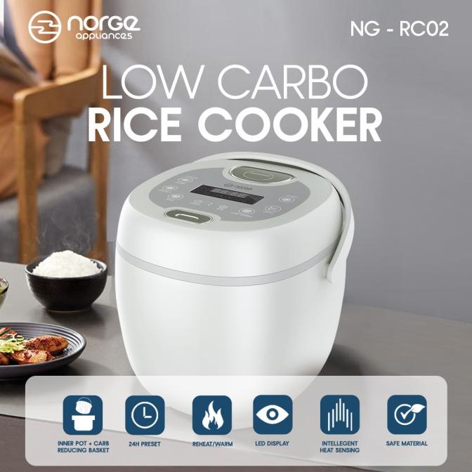 Low-Carbo Rice Cooker NORGE 1L 400W / Penanak Nasi Rendah Gula