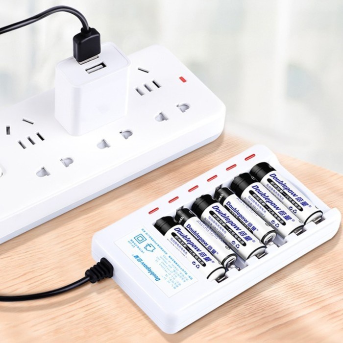 Charger Casan Baterai 6 slot For Batre AA AAA Ni-MH Ni-CD DOUBLEPOW