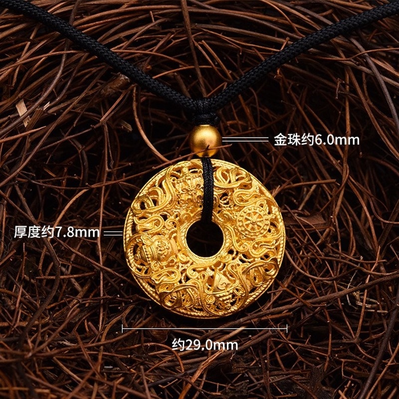 [Ready Stock]Fashion Gold-Plated Hollow Safety Buckle Pendant Necklace