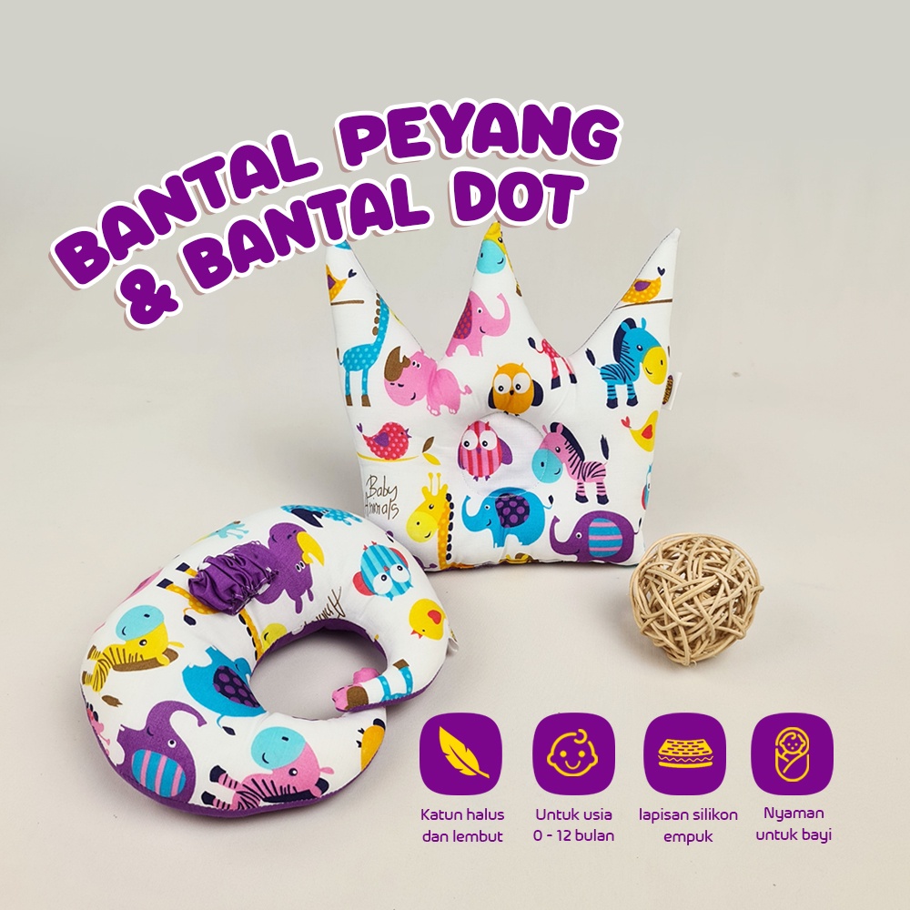 Bantal Peyang Mahkota + Bantal Dot Bayi / Bantal bayi