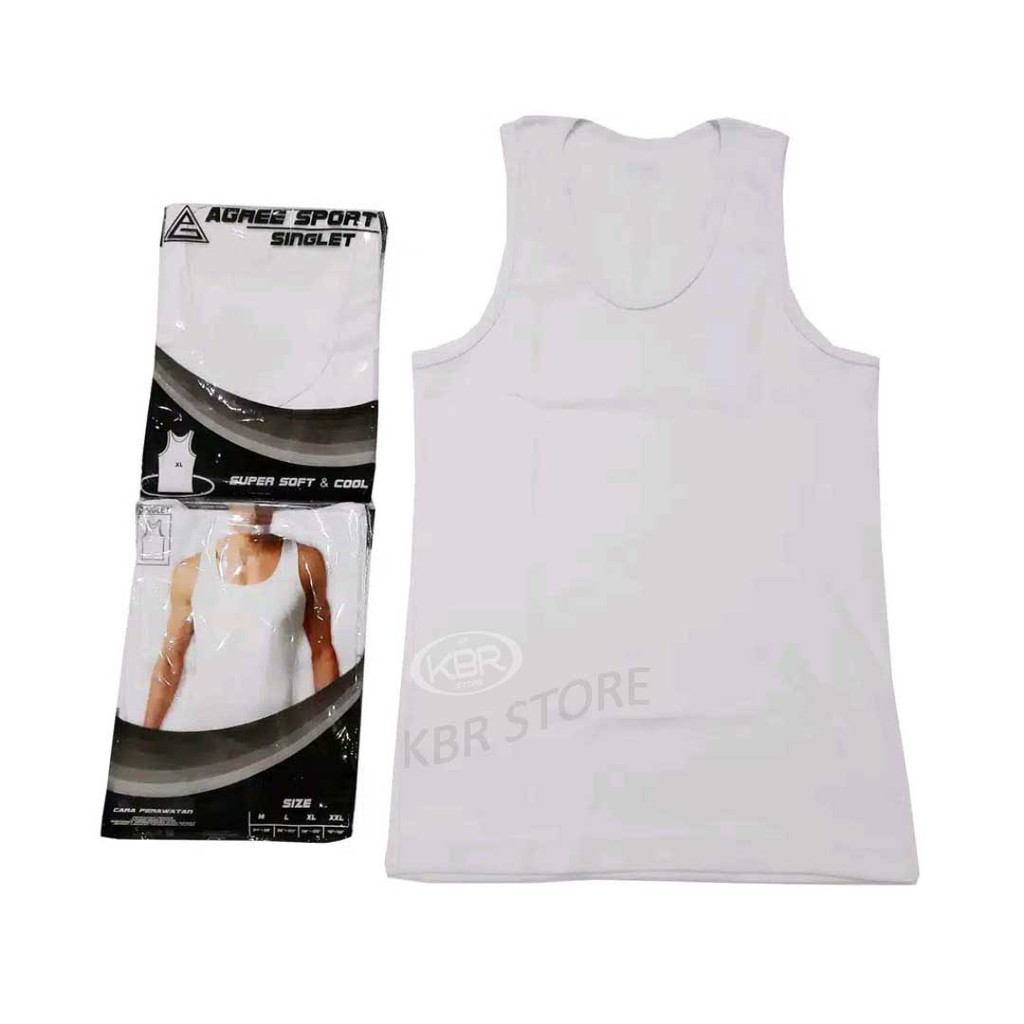 agree-Singlet Dalam Pria Singlet AGREE Sportwear Singlet Pria Polos-KBR STORE