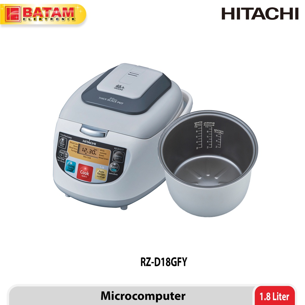 Digital Rice Cooker HITACHI 1,8 Liter RZ-D18GFY Putih