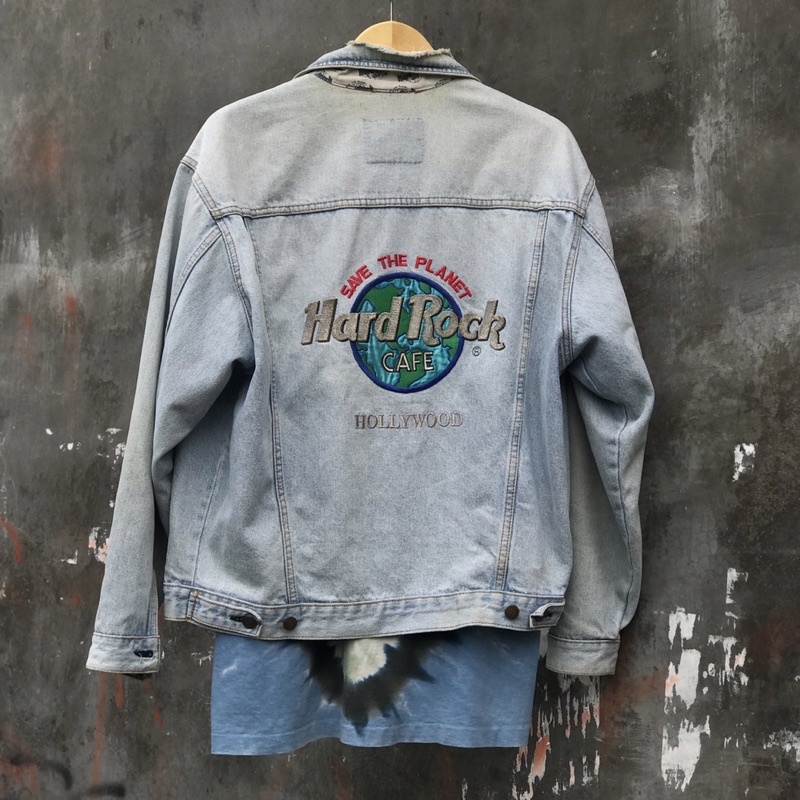 Jaket Denim Vintage Hard Rock Cafe Hollywood