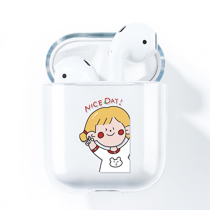 Case Cover Earphone Pasangan Motif Anak Laki-Laki / Perempuan Lucu Untuk AirPods 1 / 2 / 3