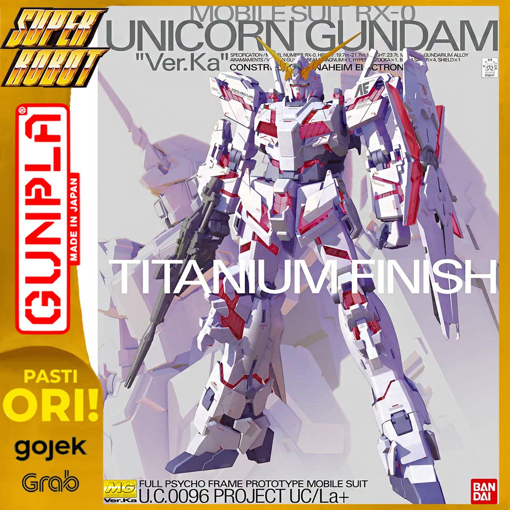 BANDAI MG RX-0 Unicorn Gundam Ver Ka Titanium Finish