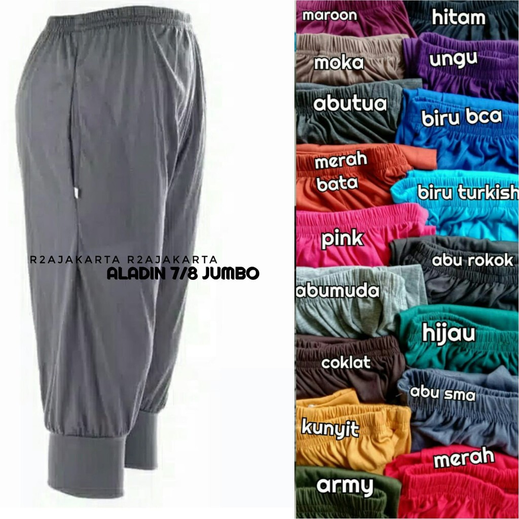 TERMURAH CELANA ALADIN 7/8 POLOS WANITA JUMBO XXL - R2AJAKARTA