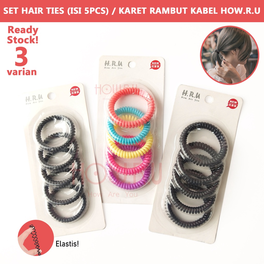 HOW.R.U | 5pcs - Set Karet Rambut / Cable Hair Ties