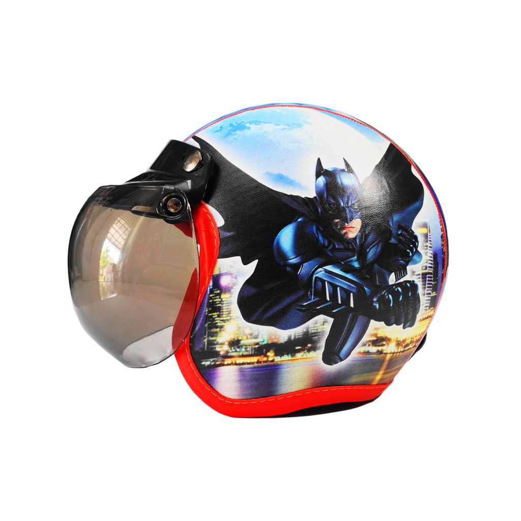 Helm Anak BOGO BATMAN Murah / Helmet Non SNI / Helm Karakter Kartun Lucu / Helm Anak Cowok Laki Laki 3 4 5 6 7 Tahun