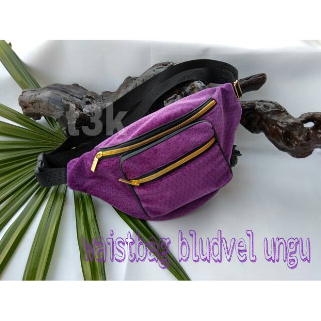 Waistbag bludru velvet ungu