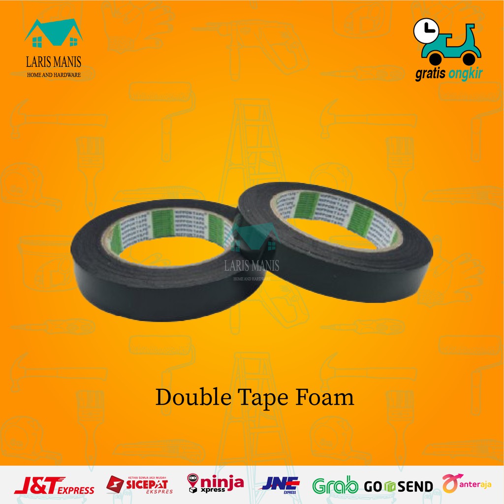 

Double Tape Isolasi Solasi Ban Foam 3M Nippon Star Tape