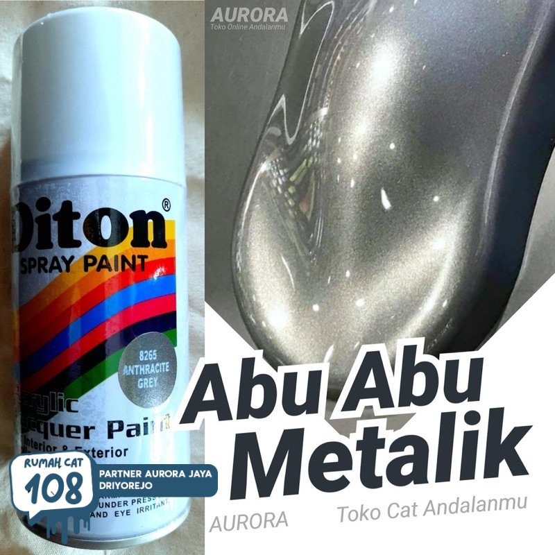 

Rumah Cat - Pilox Diton Anthracite Grey 8265 Abu-abu Metalik Abu Gelap Metallic Cat Pilok Antrasit 300ml | Rumah Cat Mobil dan Motol