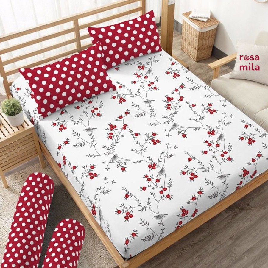 Seprei Ukuran 160x200  Kintakun Motif Bunga Mirabelle Alas Tempat Tidur Kintakun Dluxe Queen 160