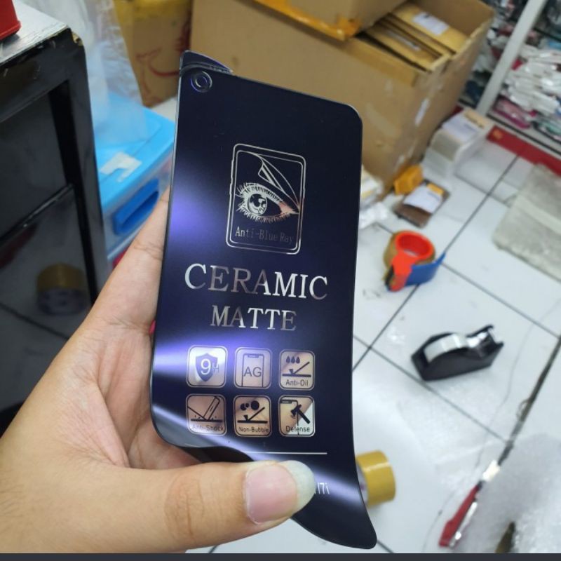 2in1- Tempered Glass Ceramic Anti Blue Matte Light Realme 6 - TG Anti Gores Layar Radiasi Realmi 6