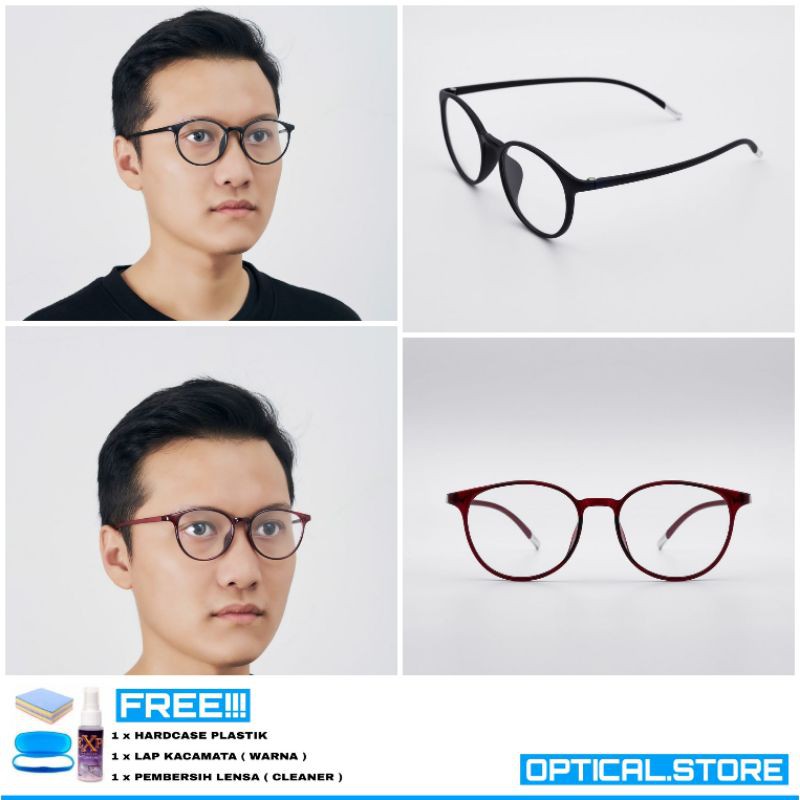 PAKET LENSA MINUS / Frame Kacamata 5004 / Frame Kaca Mata Cewek Cowok / Kacamata Minus