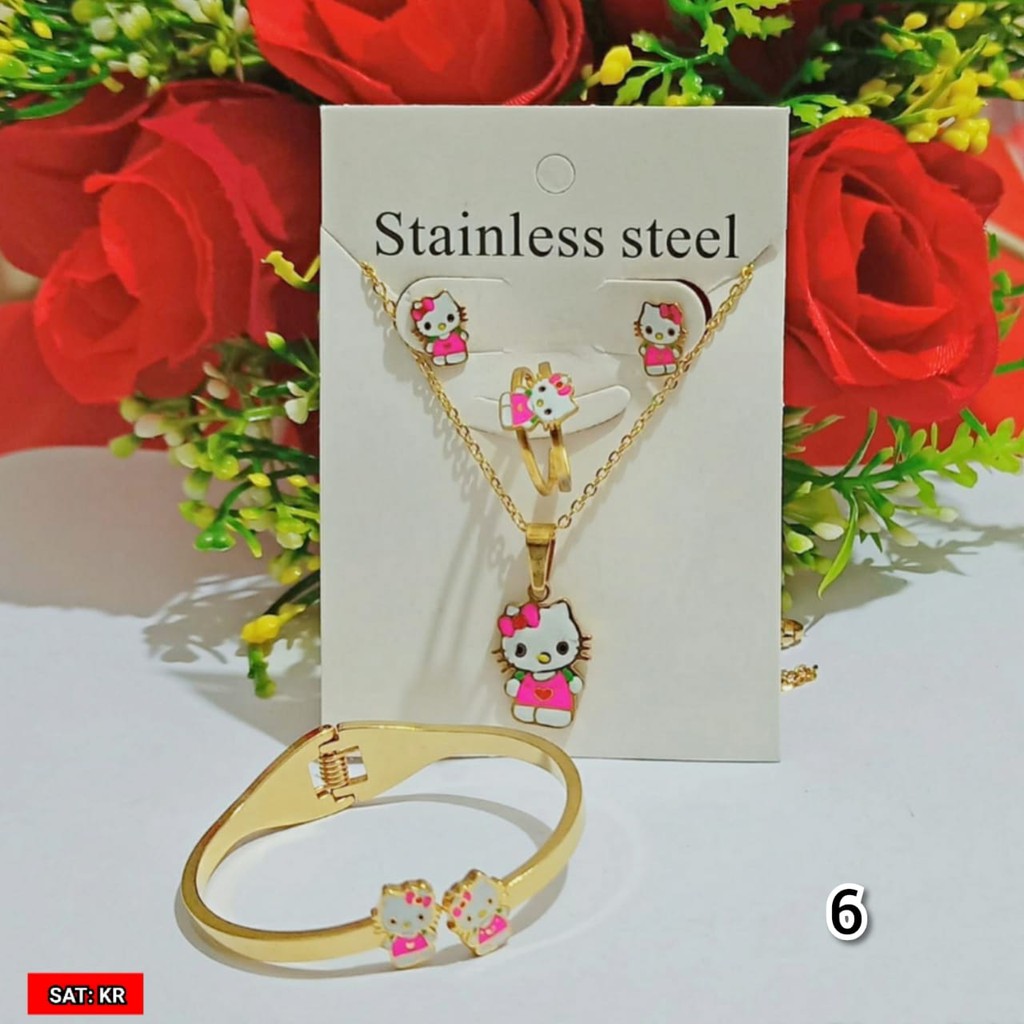 Set Anak Hello Kitty Titanium Steinless Stell (COD)