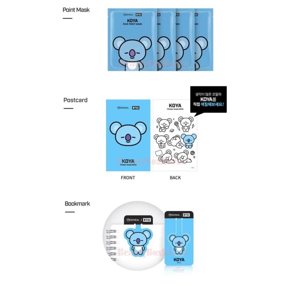 

MEDIHEAL BT21 Postcard + Bookmark KOYA - 100% ORIGINAL KOREA !!! DA 6787