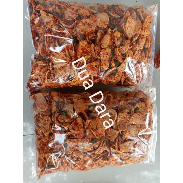 1kg keripik basreng pedas gurihh/seblak basreng kering keriuk