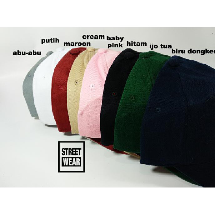 Topi Baseball Polos Clip Besi - Hijau Tua