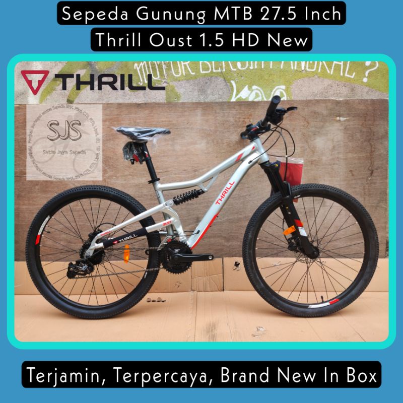 Sepeda Gunung MTB 27.5 Inch THRILL OUST 1.5 HD Alloy 3x8 Speed Full Suspensi New