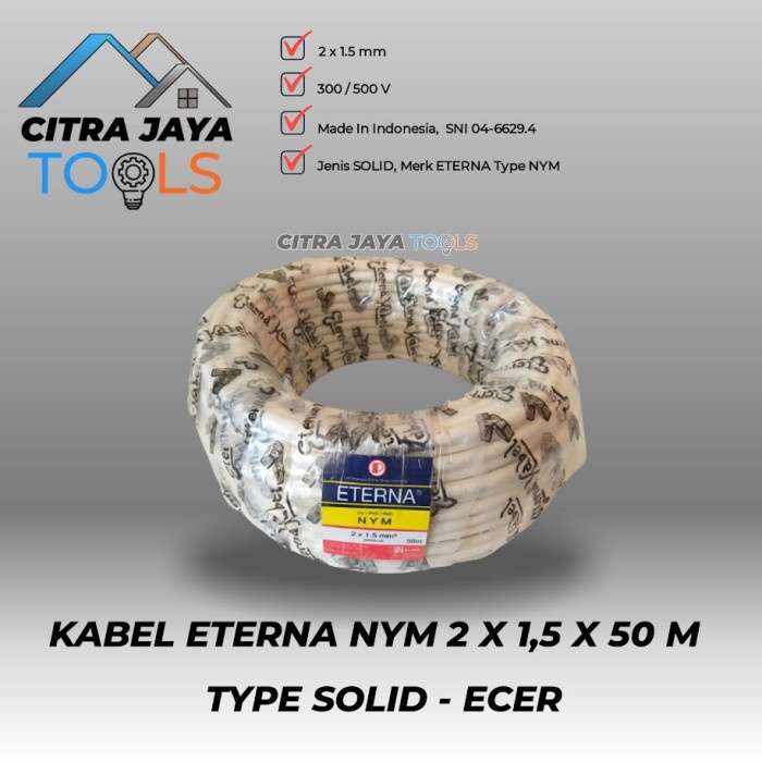 KABEL ETERNA NYM 2 X 1,5 X 50 M SOLID STD ECER / METER