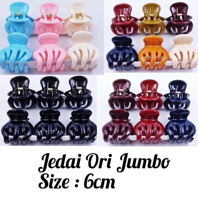 Jedai ori jumbo 5 cakar 6cm size jumbo besar 5 gigi import thailand high quality jepit rambut