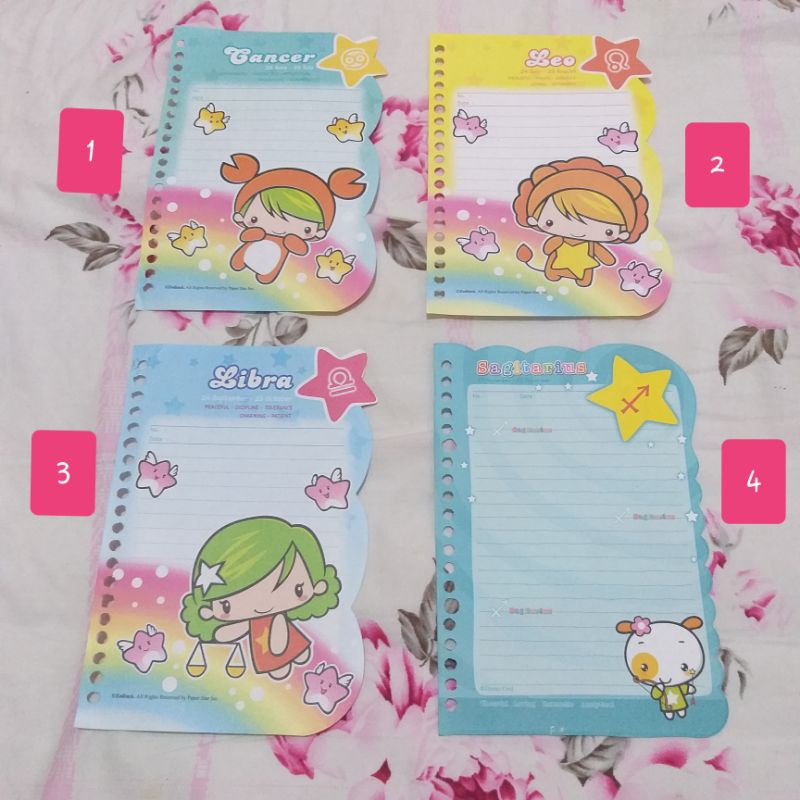 Limited edition kertas binder zodiak cancer leo libra sagittarius