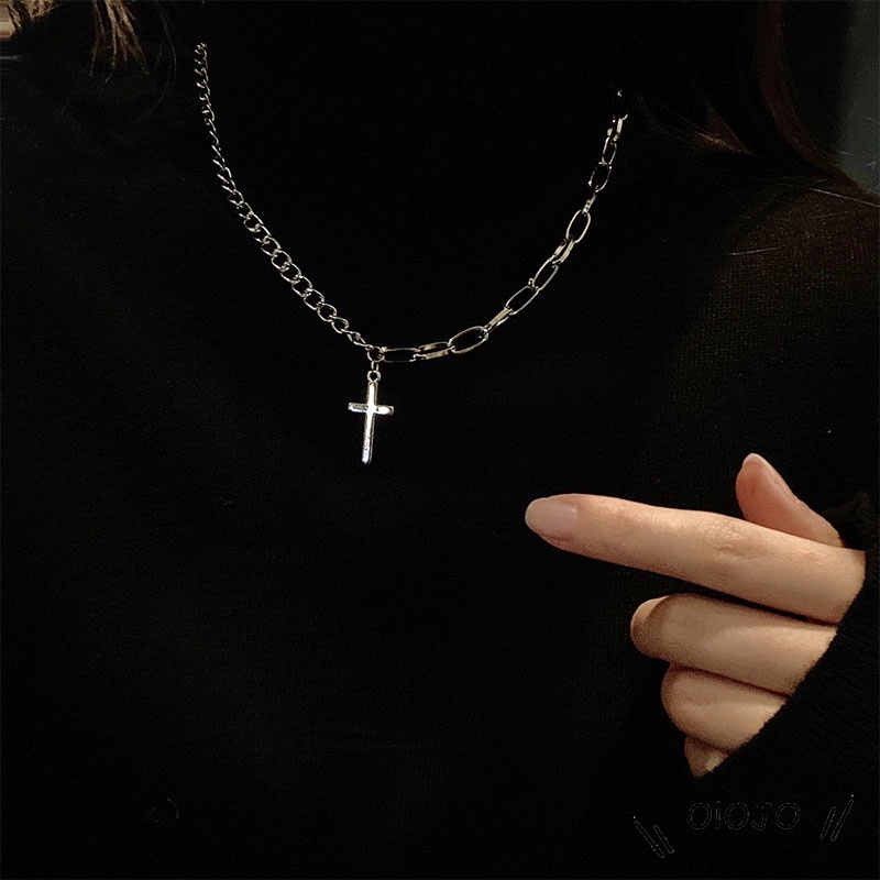 Fashion Kalung Salib Antik Perhiasan Rantai Pendek Ceruk Sederhana Kepribadian Kualitas Tinggi Berkat Rantai Klavikula - ol