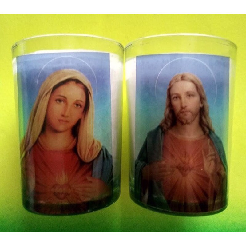 Lilin gelas gambar Bunda Maria