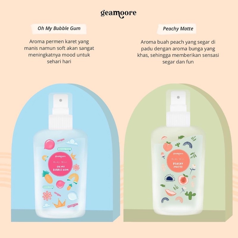 GEAMOORE Body Care Indonesia / Inspired Perfume V Scents Toner Serum Cream Sunscreen Mist Parfum