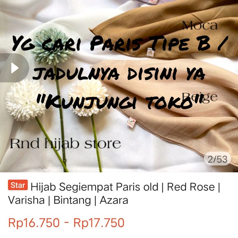 HIJAB SEGIEMPAT PARIS PREMIUM AL MAHIRA