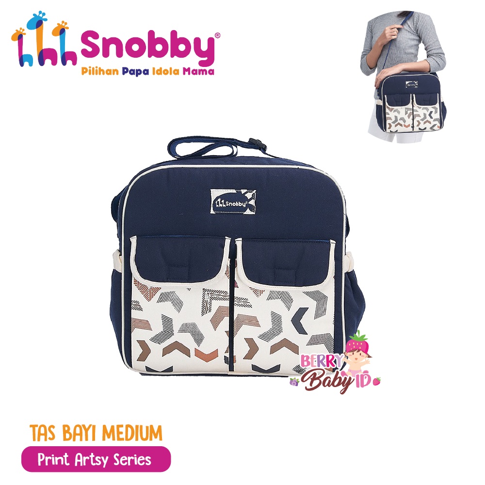 Snobby Tas Bayi Medium Saku Depan Baby Travel Diaper Bag Multifungsi Berry Mart