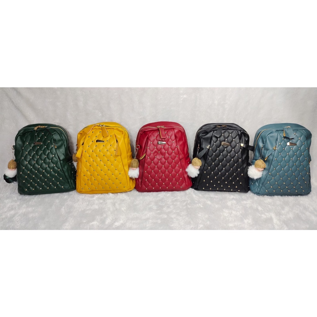 BJ71055 - BLACK/BLUE/GREEN/RED/YELLOW - TAS RANSEL PUNGGUNG BACKPACK TAS WANITA FASHION IMPORT MODIS ELEGAN TERMURAH TERLARIS TERBARU BAGSTORE JAKARTA TAS BATAM CR7240 GT1860 BQ3688