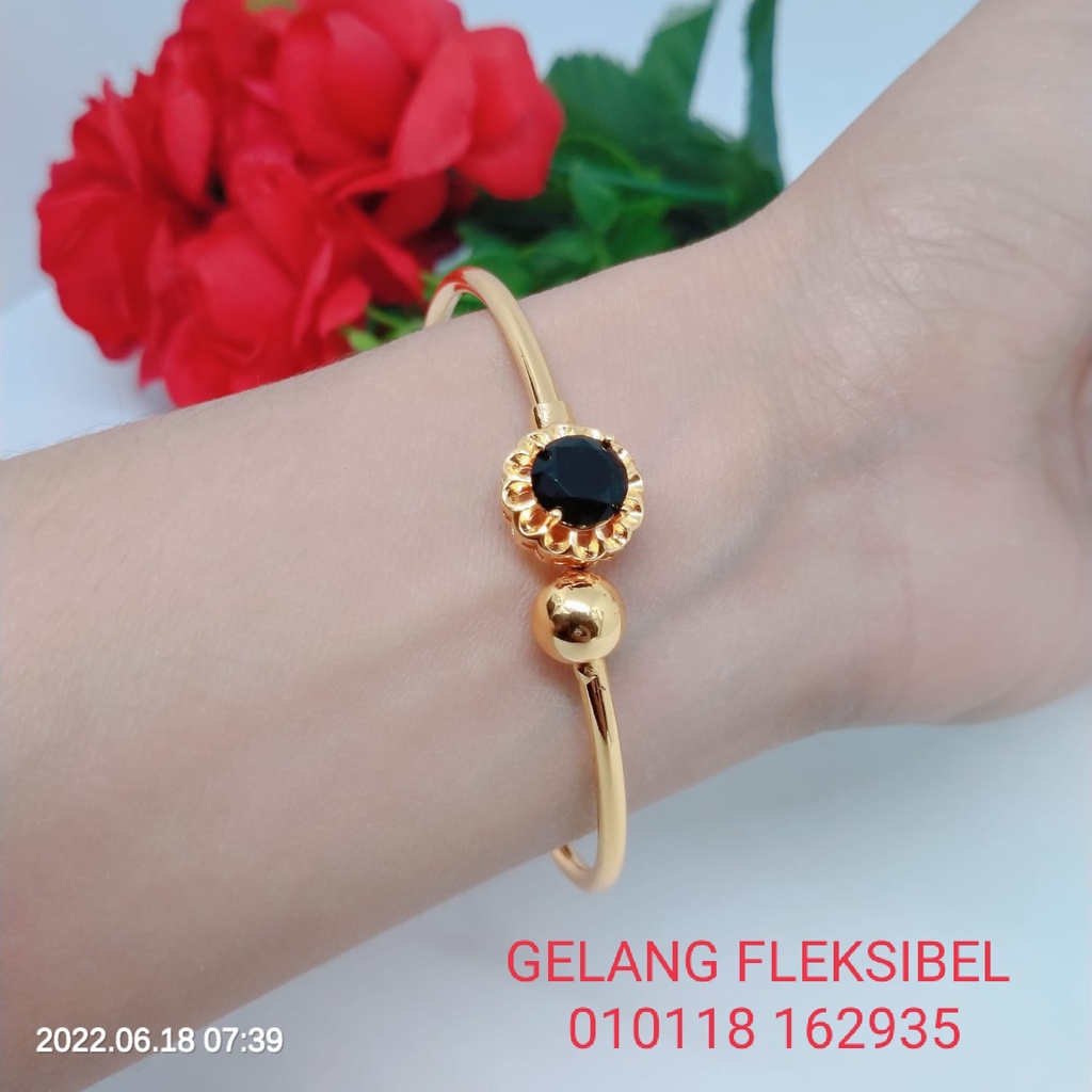 Gelang Tangan Fleksibel Bangle Wanita Titanium Xuping Perhiasan Aksesoris Lapis Emas Anti Karat