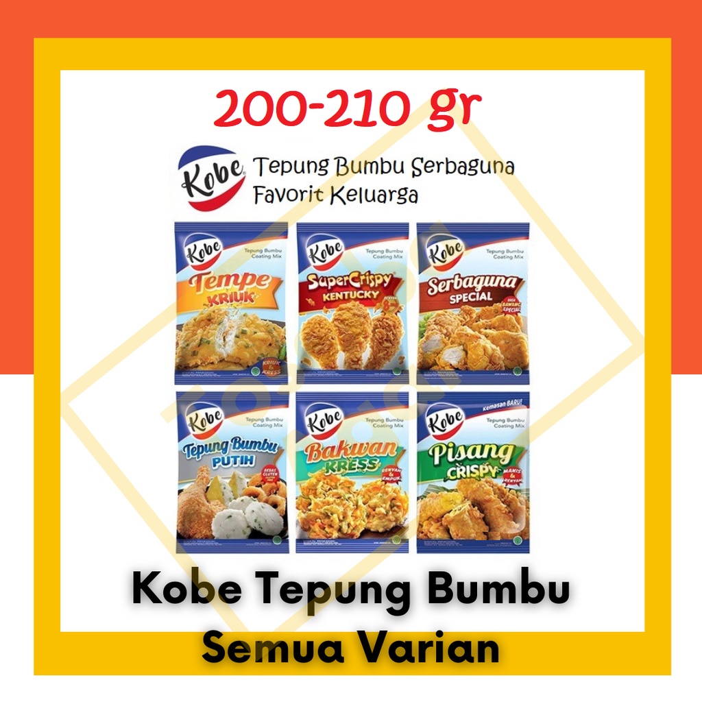 Kobe Tepung Bumbu 200 210 gr Serbaguna Varian Original / Putih / Bakwan / Pisang / Putih / Super Crispy Kentucky / Special Kriuk