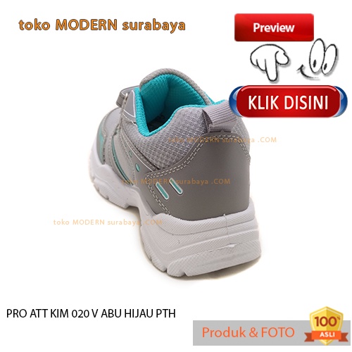 Sepatu anak sepatu sneakers kets velco PRO ATT KIM 020 V ABU HIJAU PTH