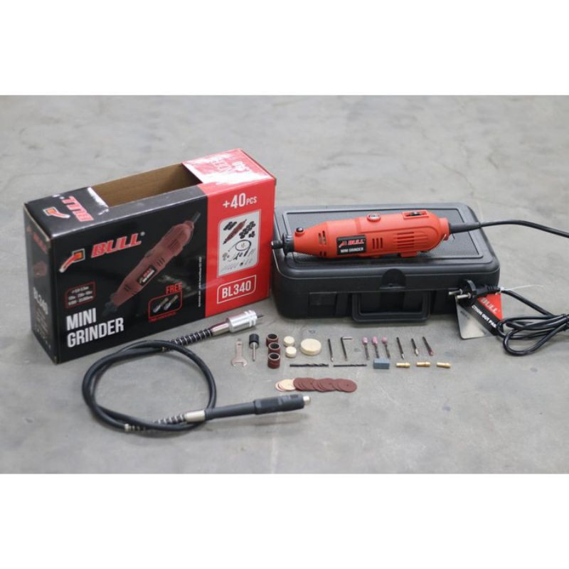 Mini grinder BULL BL340 Gerinda Mini Set 40 pcs Gerinda Botol Variable speed