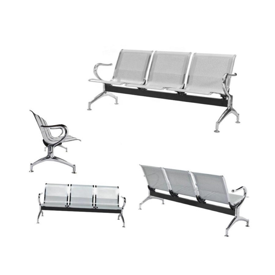 Kursi Bandara Kursi Tunggu 3 Seat Silver Frasser Sn