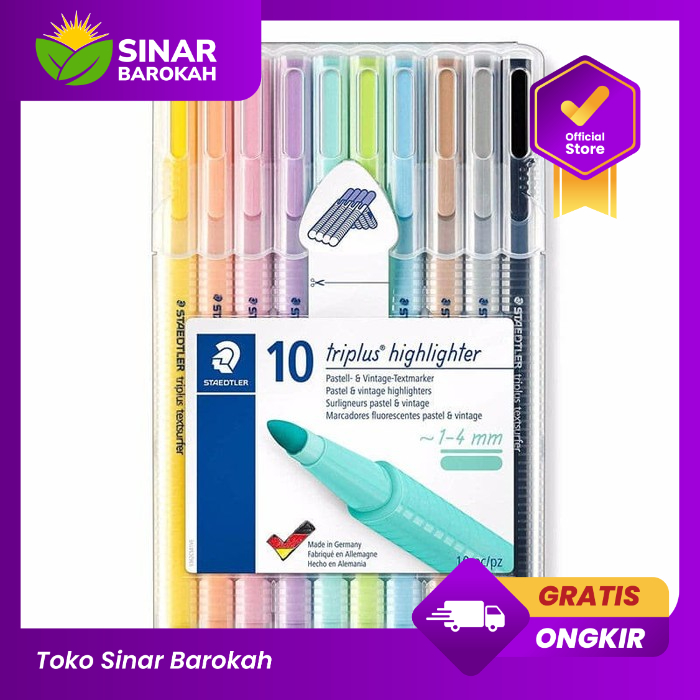 

HIGHLIGHTER TRIPLUS TEXTSURFER 362 SOFT COLOUR PASTEL 10PCS STAEDTLER
