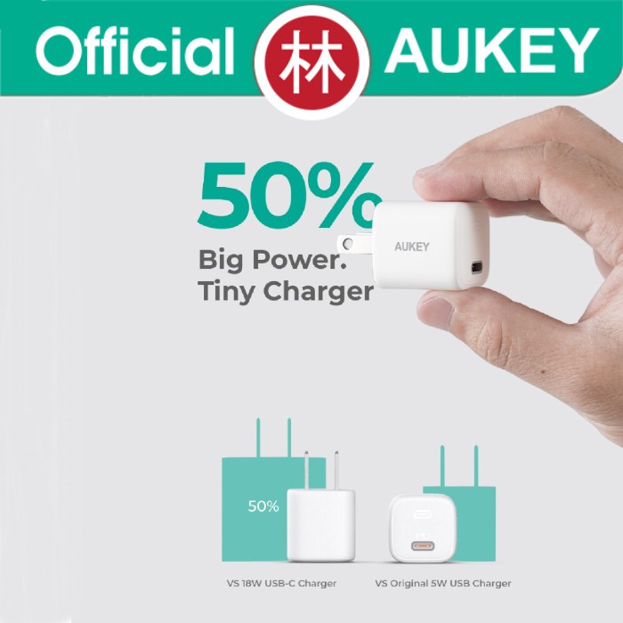 Aukey PA-B1 Omnia Mini Series Wall Charger USB-C PD 3.0