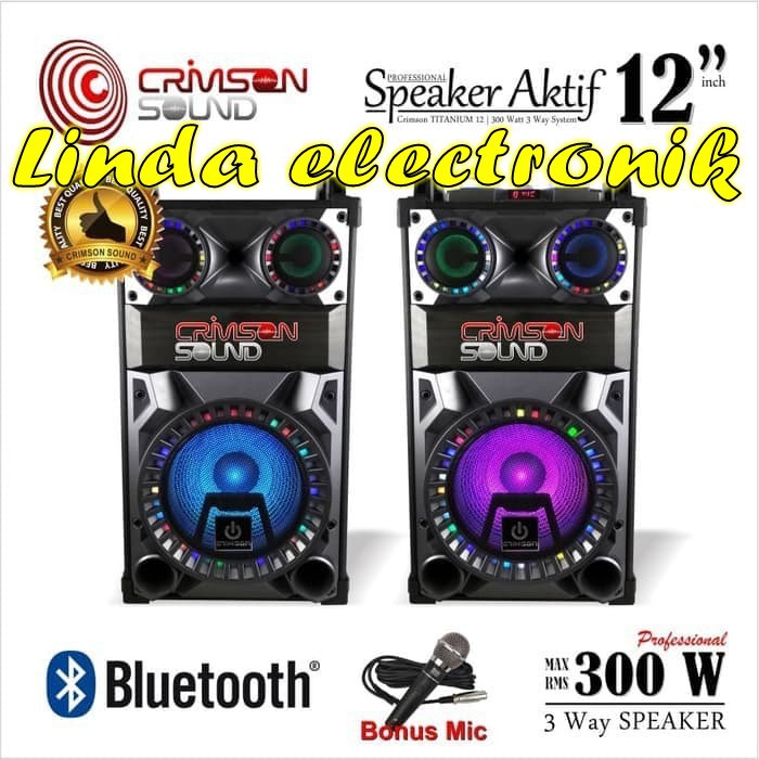 SPEAKER AKTIF 12 INCH CRIMSON TITANIUM HARGA SEPASANG ORIGINAL
