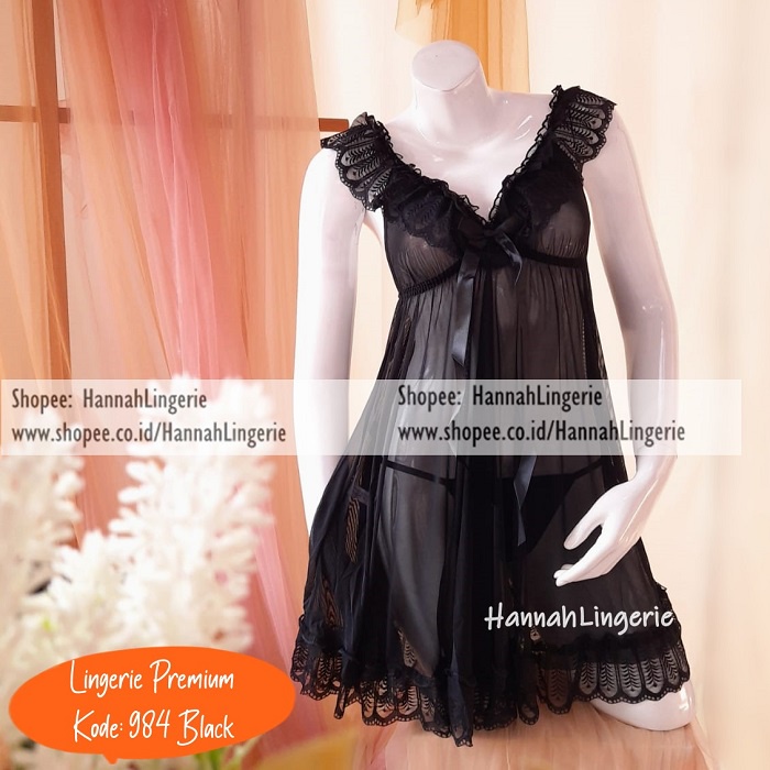 Lingerie Bigsize Original M L XL XXL XXXL - Baju Tidur Seksi Lingerie Big Size Halus Transparan 984