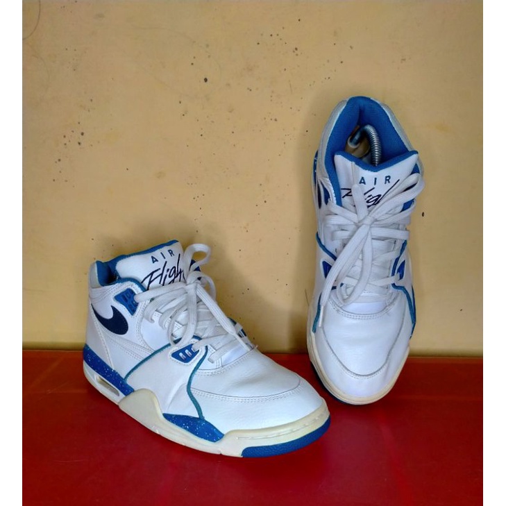 Sepatu Nike air flight 89white obsidian b.blue second original