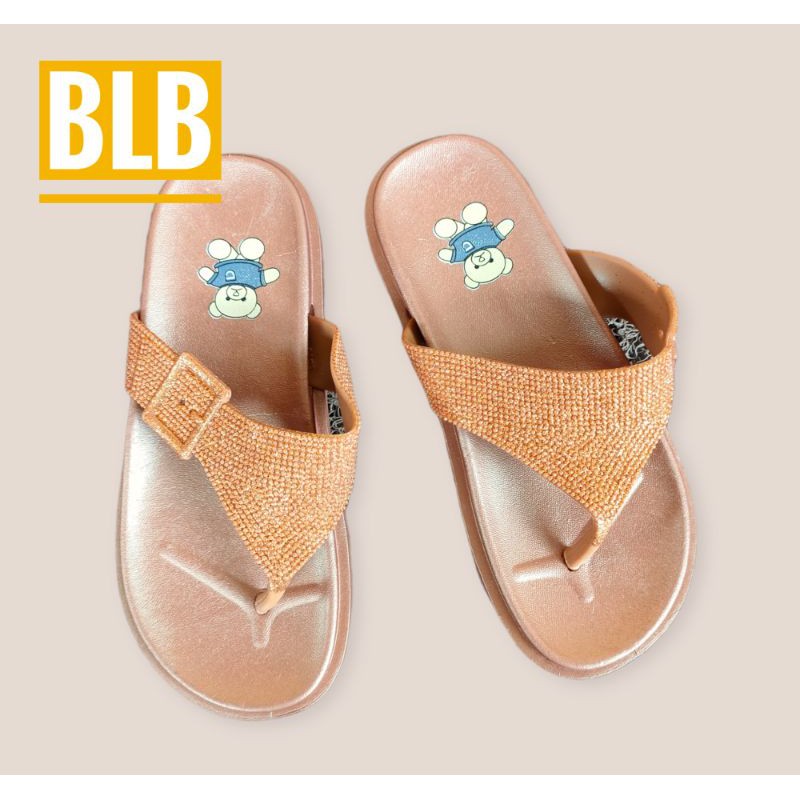 sandal karet anak wanita tanggung jepit glieter