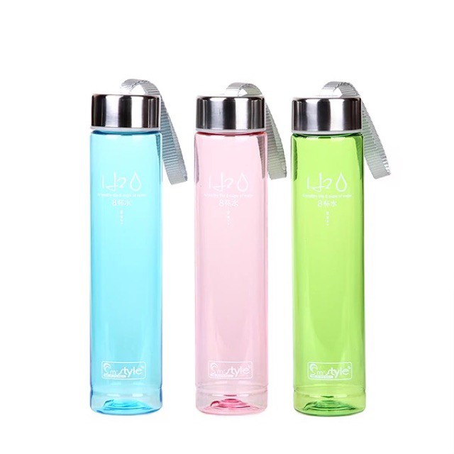 Botol minum H2O | ukrn 280ML | Slim | Bening - Plastik.