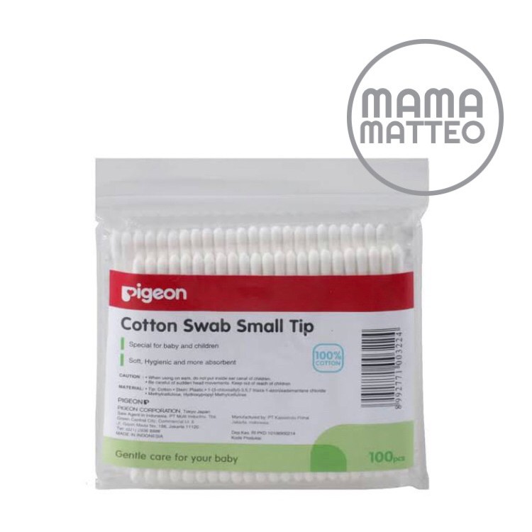 PIGEON Cotton Swab Small Tip Isi 100pc 100pcs 100 / Cotton Bud Cottonbud Cottonbuds Regular