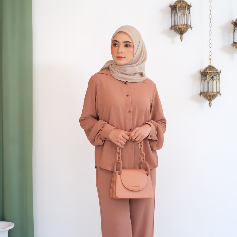 Flowing Shirt Plain/ oneset / kemeja