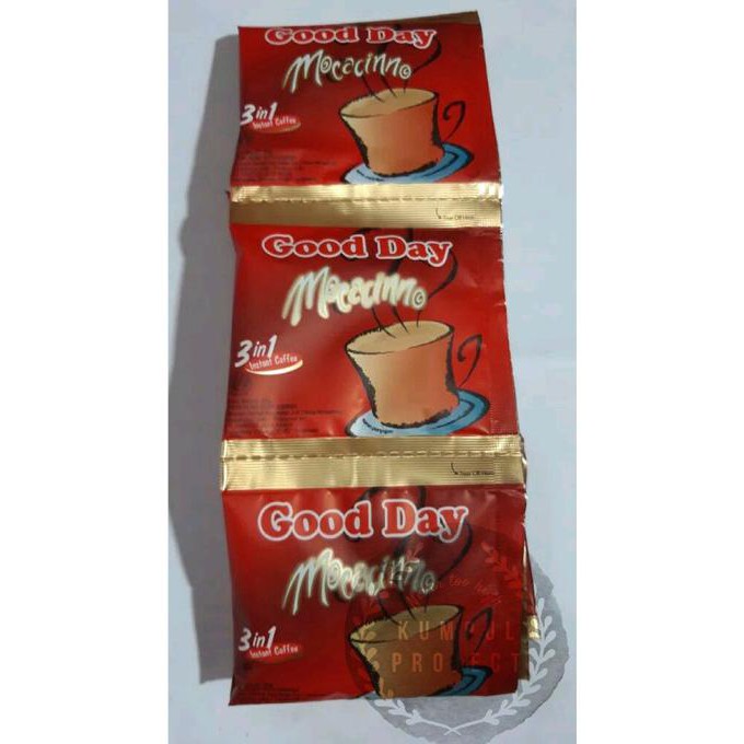 

Good day Moccacino kopi goodday 1 renceng isi 10 sachet