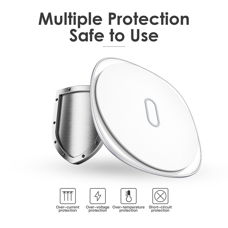 

KUULAA 10W Qi Pad Charger Wireless Bahan Zinc Alloy Metal untuk Samsung / iPhone x / X