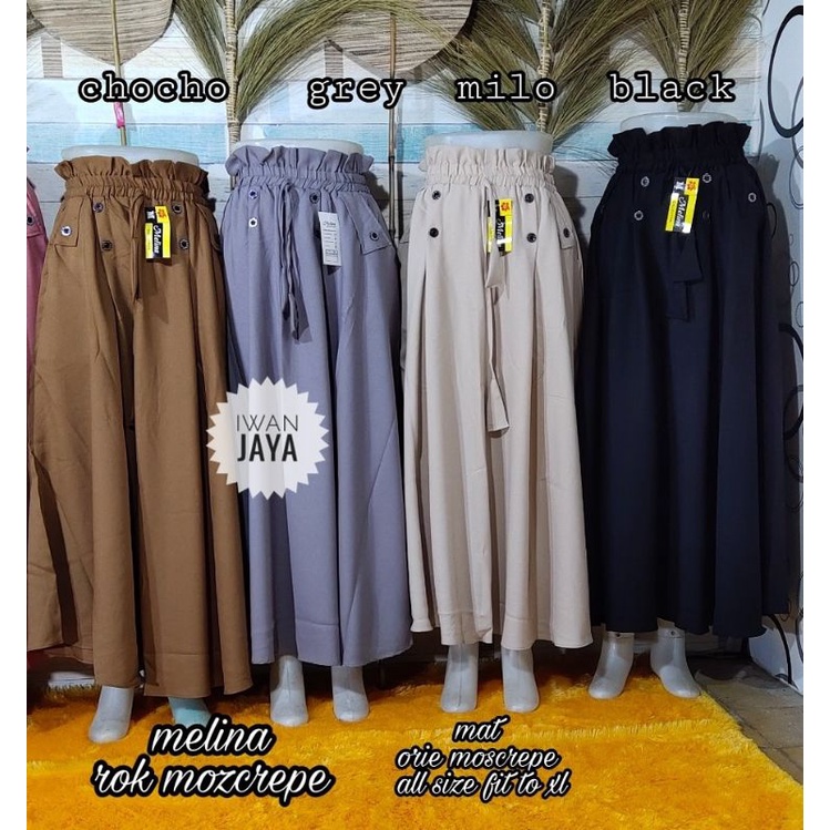 ROK PAYUNG PANJANG BAHAN MOSCREPE JUMBO